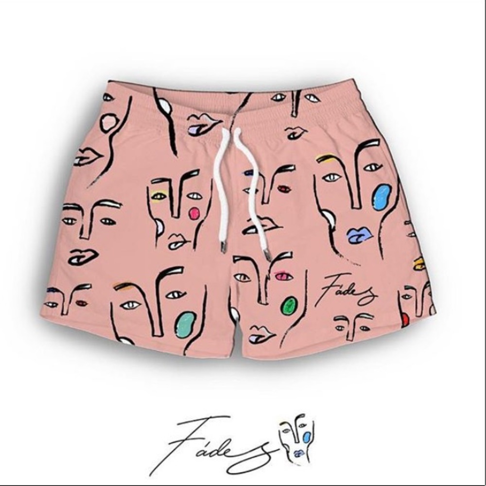 Pink swimsuit for him!